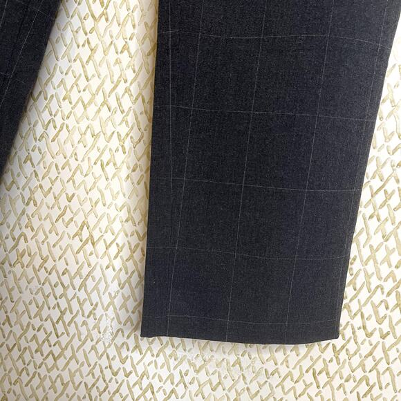 NWOT UNIQLO Dark Gray Plaid Straight Leg Business Mens Stretch Slacks Size 30-33 - Picture 6 of 10